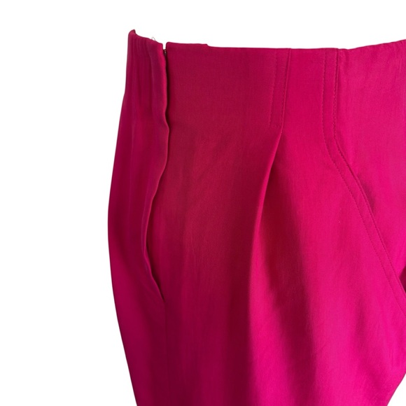 Vintage 80s 90s Donna Karan Hot Pink Silk Pencil Skirt sz 4